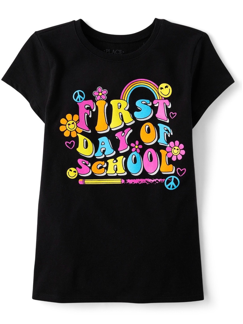 Girls First Day of School 100% Cotton Graphic Tee, Size L/G 10/12